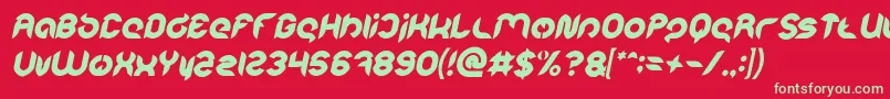 Intan Putri Pratiwi Bold Italic-fontti – vihreät fontit punaisella taustalla