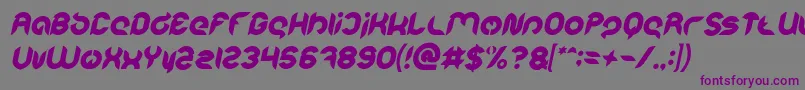Intan Putri Pratiwi Bold Italic-Schriftart – Violette Schriften auf grauem Hintergrund