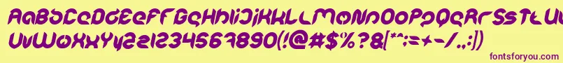 fuente Intan Putri Pratiwi Bold Italic – Fuentes Moradas Sobre Fondo Amarillo