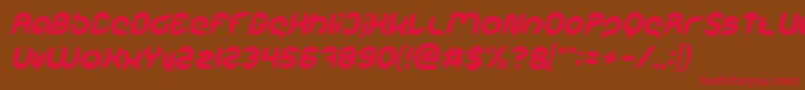 Czcionka Intan Putri Pratiwi Bold Italic – czerwone czcionki na brązowym tle