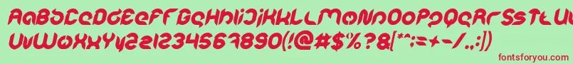 Intan Putri Pratiwi Bold Italic Font – Red Fonts on Green Background