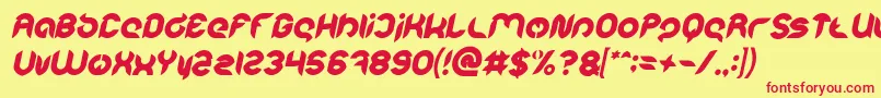 Intan Putri Pratiwi Bold Italic Font – Red Fonts on Yellow Background