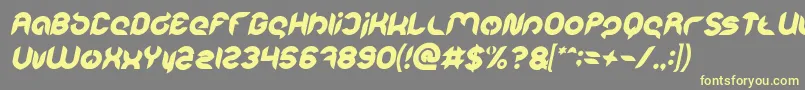 Шрифт Intan Putri Pratiwi Bold Italic – жёлтые шрифты на сером фоне