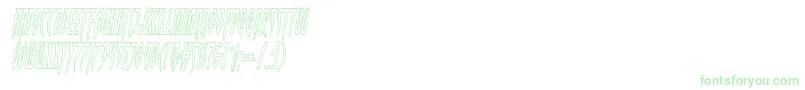 フォントInhumanityoutital – 緑のフォント