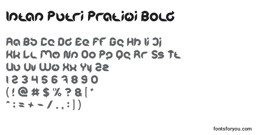A fonte Intan Putri Pratiwi Bold – alfabeto, números, caracteres especiais