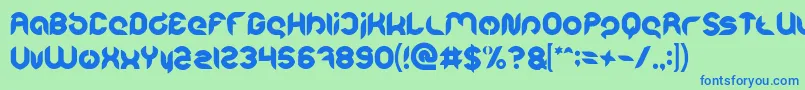 Шрифт Intan Putri Pratiwi Bold – синие шрифты на зелёном фоне