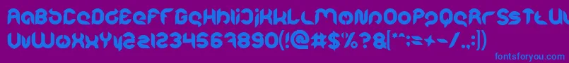 フォントIntan Putri Pratiwi Bold – 紫色の背景に青い文字