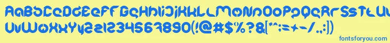 Intan Putri Pratiwi Bold Font – Blue Fonts on Yellow Background