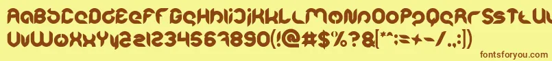 Шрифт Intan Putri Pratiwi Bold – коричневые шрифты на жёлтом фоне