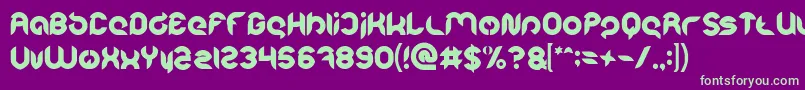 Intan Putri Pratiwi Bold-fontti – vihreät fontit violetilla taustalla