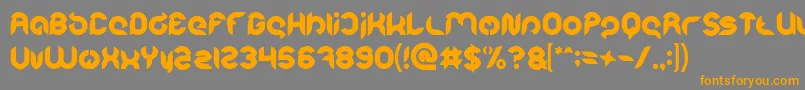 フォントIntan Putri Pratiwi Bold – オレンジの文字は灰色の背景にあります。