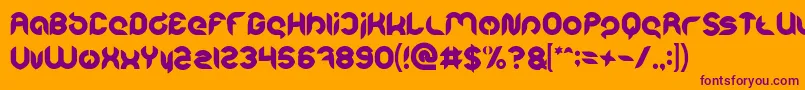 Шрифт Intan Putri Pratiwi Bold – фиолетовые шрифты на оранжевом фоне