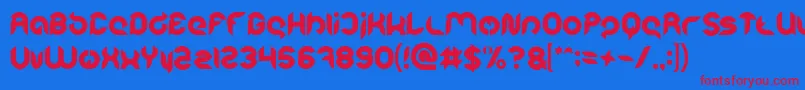 Шрифт Intan Putri Pratiwi Bold – красные шрифты на синем фоне