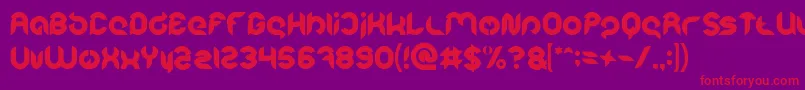 Intan Putri Pratiwi Bold-fontti – punaiset fontit violetilla taustalla