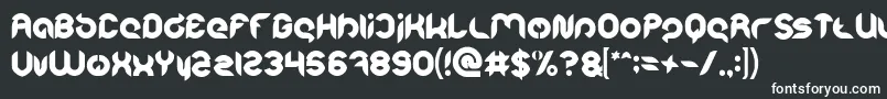 Шрифт Intan Putri Pratiwi Bold – белые шрифты на чёрном фоне