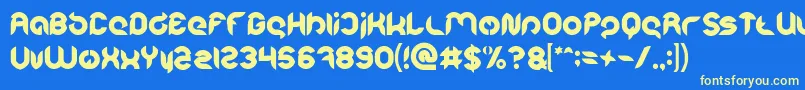 Intan Putri Pratiwi Bold-fontti – keltaiset fontit sinisellä taustalla
