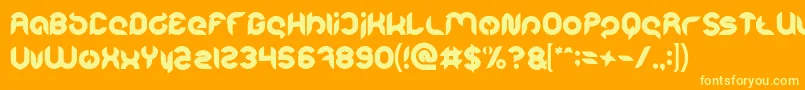 Шрифт Intan Putri Pratiwi Bold – жёлтые шрифты на оранжевом фоне