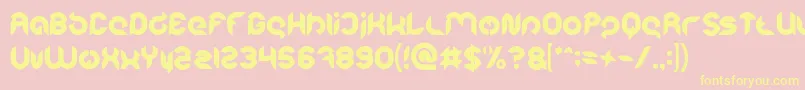 Intan Putri Pratiwi Bold-fontti – keltaiset fontit vaaleanpunaisella taustalla