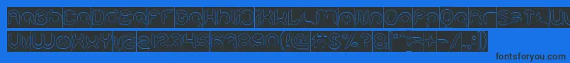 Intan Putri Pratiwi Hollow Inverse-fontti – mustat fontit sinisellä taustalla