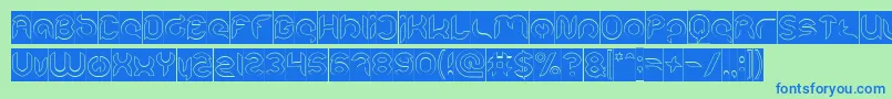 Intan Putri Pratiwi Hollow Inverse Font – Blue Fonts on Green Background