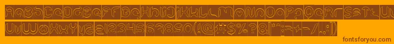 Intan Putri Pratiwi Hollow Inverse Font – Brown Fonts on Orange Background