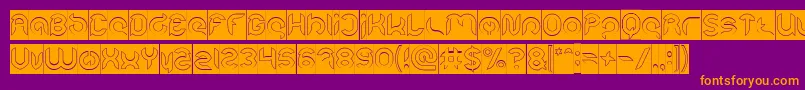 Intan Putri Pratiwi Hollow Inverse Font – Orange Fonts on Purple Background