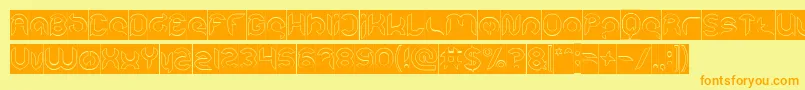 Czcionka Intan Putri Pratiwi Hollow Inverse – pomarańczowe czcionki na żółtym tle