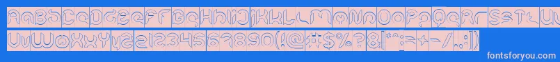 Intan Putri Pratiwi Hollow Inverse Font – Pink Fonts on Blue Background
