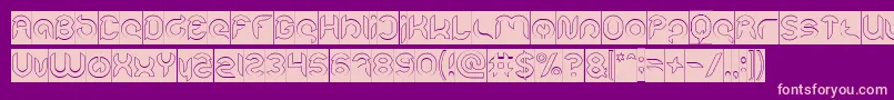 Intan Putri Pratiwi Hollow Inverseフォントについての詳細 フォントIntan Putri Pratiwi Hollow Inverse – 紫の背景にピンクのフォント