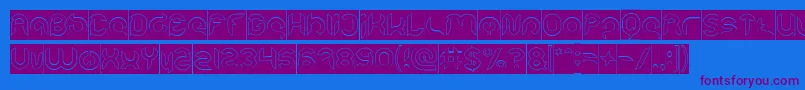 Intan Putri Pratiwi Hollow Inverse Font – Purple Fonts on Blue Background