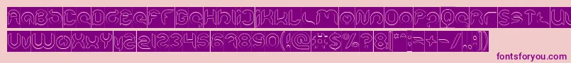 Weitere Informationen zur Intan Putri Pratiwi Hollow Inverse-Schriftart Intan Putri Pratiwi Hollow Inverse-Schriftart – Violette Schriften auf rosa Hintergrund