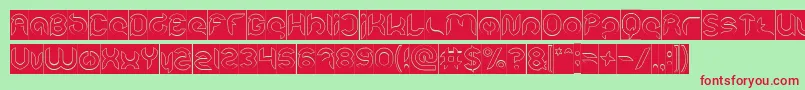 Intan Putri Pratiwi Hollow Inverse Font – Red Fonts on Green Background