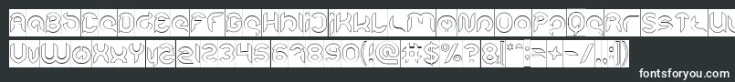 Intan Putri Pratiwi Hollow Inverse-fontti – valkoiset fontit mustalla taustalla