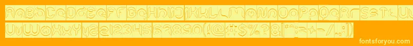 Intan Putri Pratiwi Hollow Inverse Font – Yellow Fonts on Orange Background