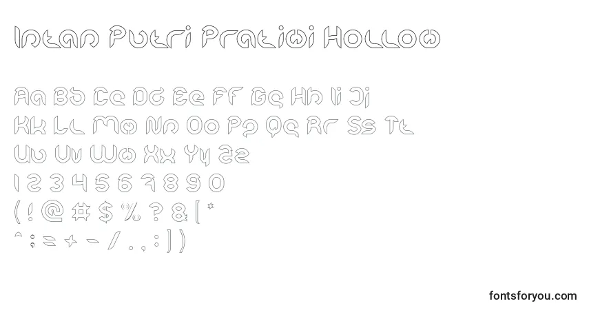A fonte Intan Putri Pratiwi Hollow – alfabeto, números, caracteres especiais