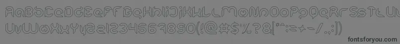 フォントIntan Putri Pratiwi Hollow – 黒い文字の灰色の背景