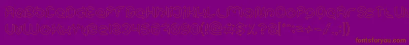 Intan Putri Pratiwi Hollow-Schriftart – Braune Schriften auf violettem Hintergrund