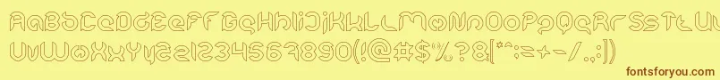 Intan Putri Pratiwi Hollow Font – Brown Fonts on Yellow Background