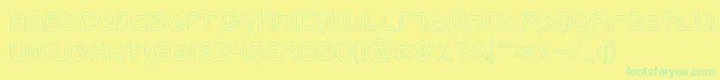 Intan Putri Pratiwi Hollow Font – Green Fonts on Yellow Background