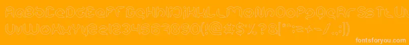 Intan Putri Pratiwi Hollow-Schriftart – Rosa Schriften auf orangefarbenem Hintergrund