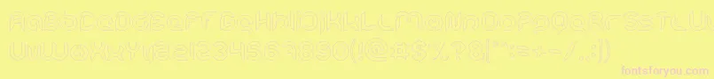 Intan Putri Pratiwi Hollow Font – Pink Fonts on Yellow Background