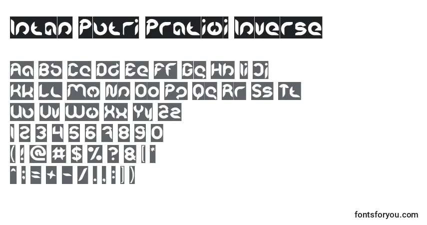 Schriftart Intan Putri Pratiwi Inverse – Alphabet, Zahlen, spezielle Symbole
