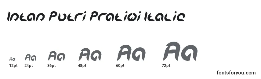 Размеры шрифта Intan Putri Pratiwi Italic