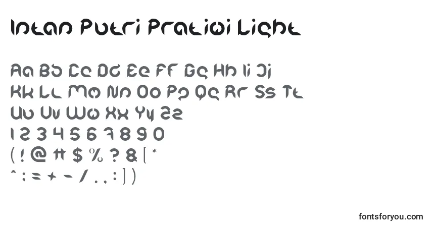 A fonte Intan Putri Pratiwi Light – alfabeto, números, caracteres especiais