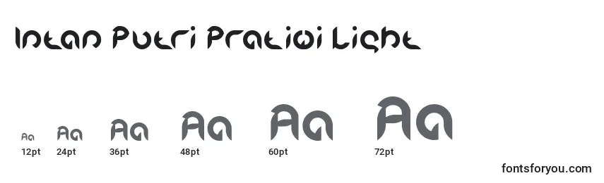 Размеры шрифта Intan Putri Pratiwi Light