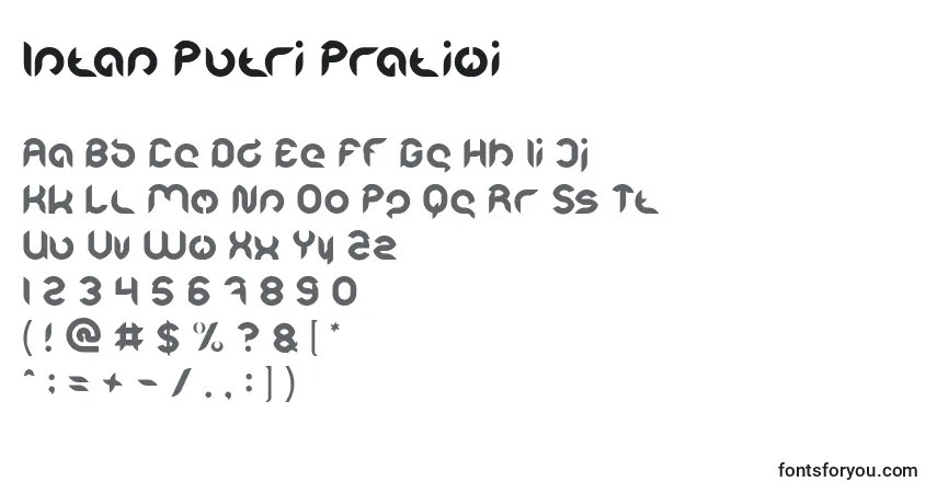 A fonte Intan Putri Pratiwi – alfabeto, números, caracteres especiais