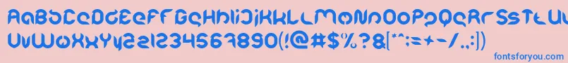 フォントIntan Putri Pratiwi – ピンクの背景に青い文字