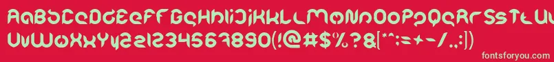 フォントIntan Putri Pratiwi – 赤い背景に緑の文字