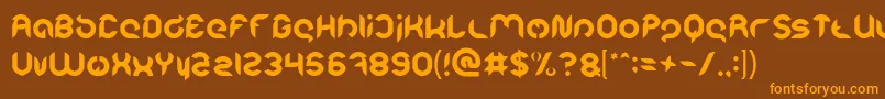 Intan Putri Pratiwi Font – Orange Fonts on Brown Background