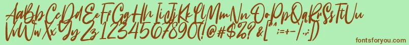 Intensity-Schriftart – Braune Schriften auf grünem Hintergrund